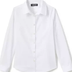 School Uniform Girls No Gape Long Sleeve Stretch Shirt