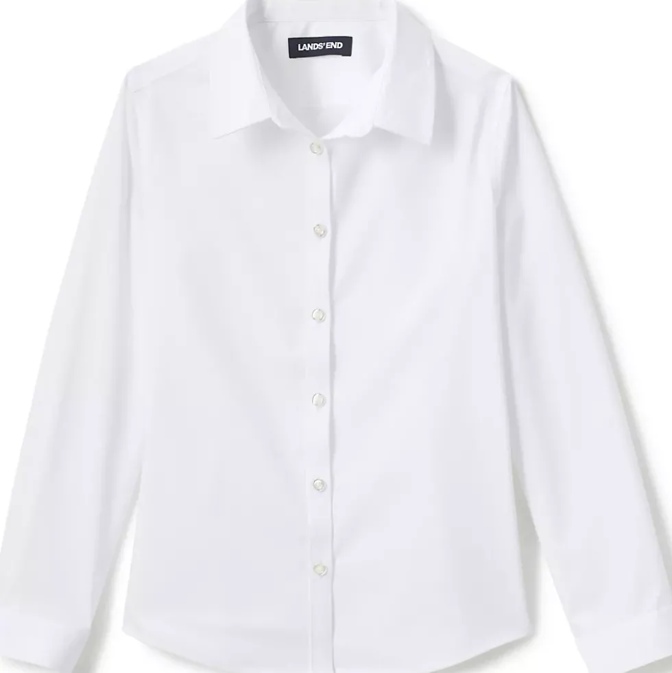 School Uniform Girls No Gape Long Sleeve Stretch Shirt