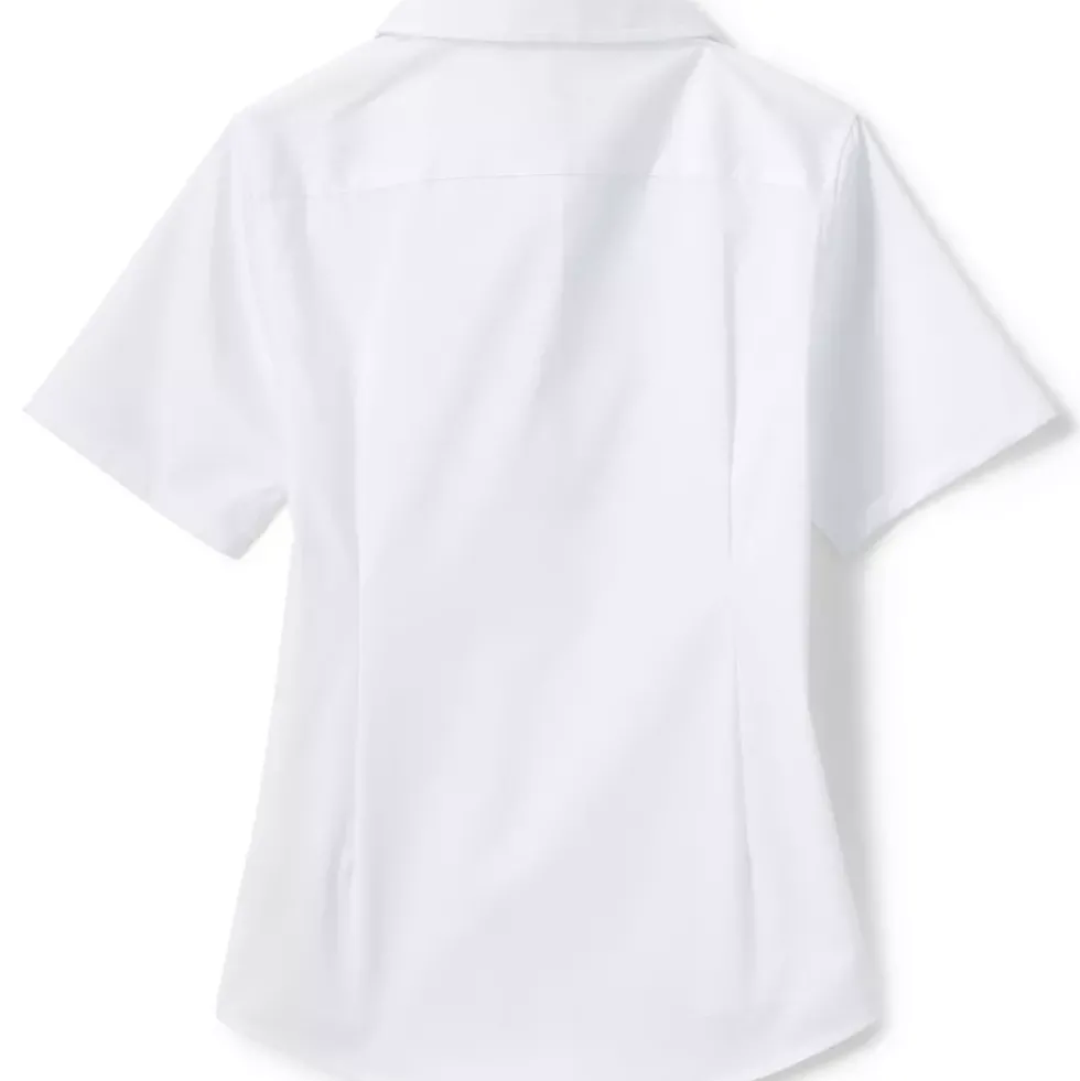 School Uniform Girls No Gape Short Sleeve Stretch Shirt