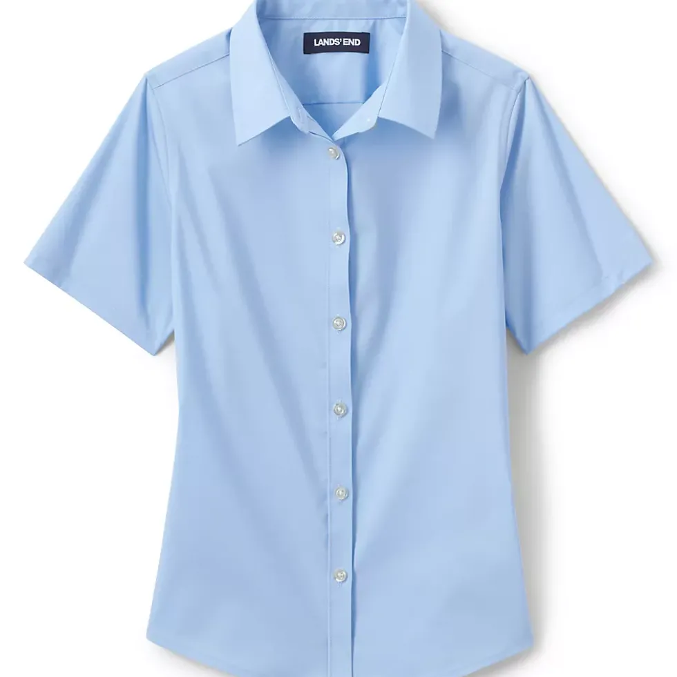 School Uniform Girls No Gape Short Sleeve Stretch Shirt