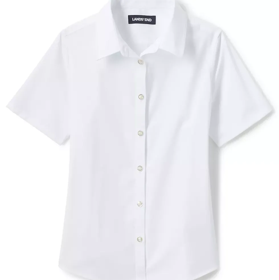 School Uniform Girls No Gape Short Sleeve Stretch Shirt