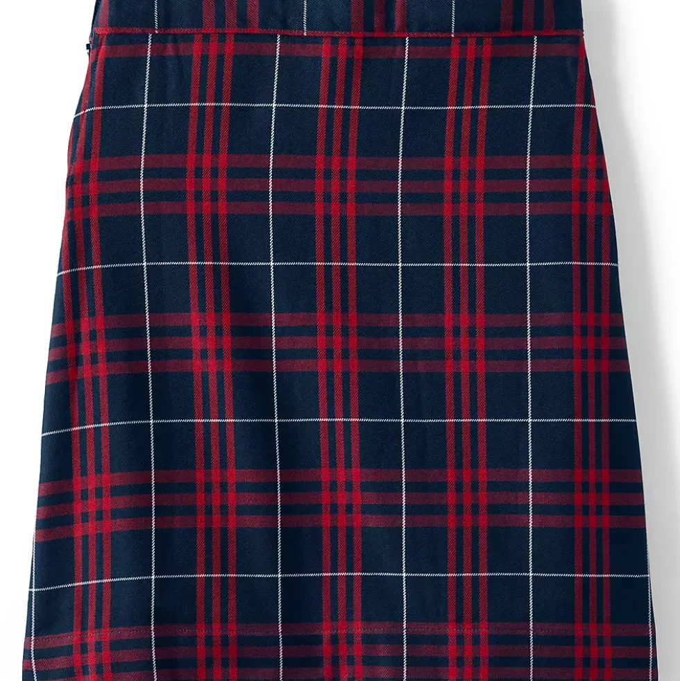 School Uniform Girls Plaid A-line Skirt Below the Knee