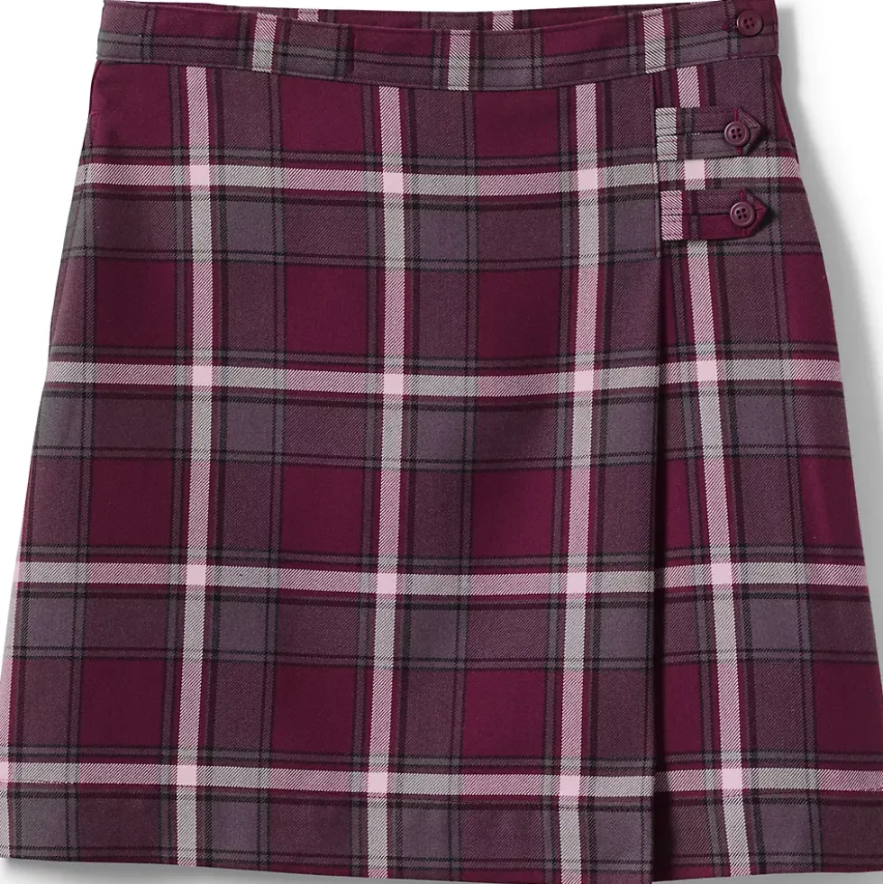 School Uniform Girls Plaid A-line Skirt Below the Knee