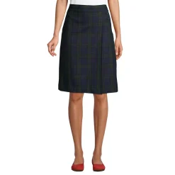 School Uniform Girls Plaid A-line Skirt Below the Knee