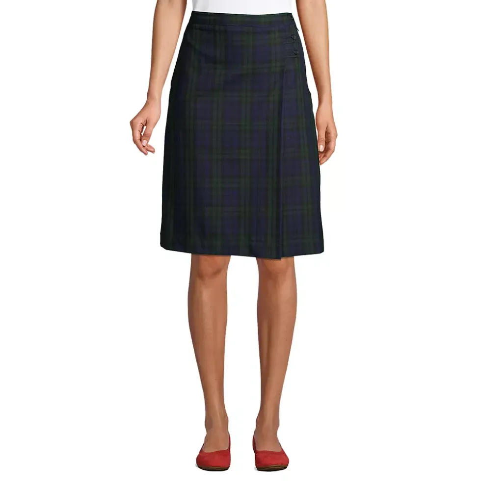School Uniform Girls Plaid A-line Skirt Below the Knee