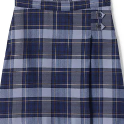School Uniform Girls Plaid A-line Skirt Below the Knee