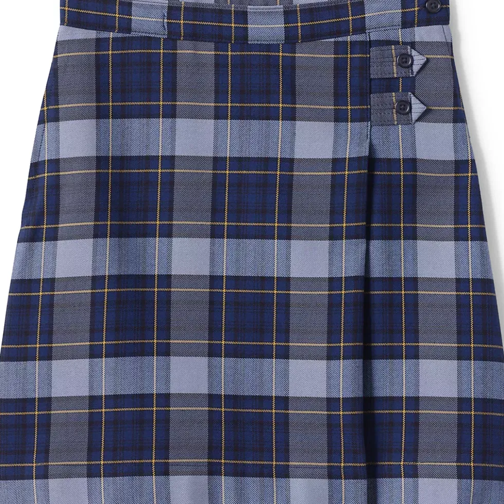 School Uniform Girls Plaid A-line Skirt Below the Knee