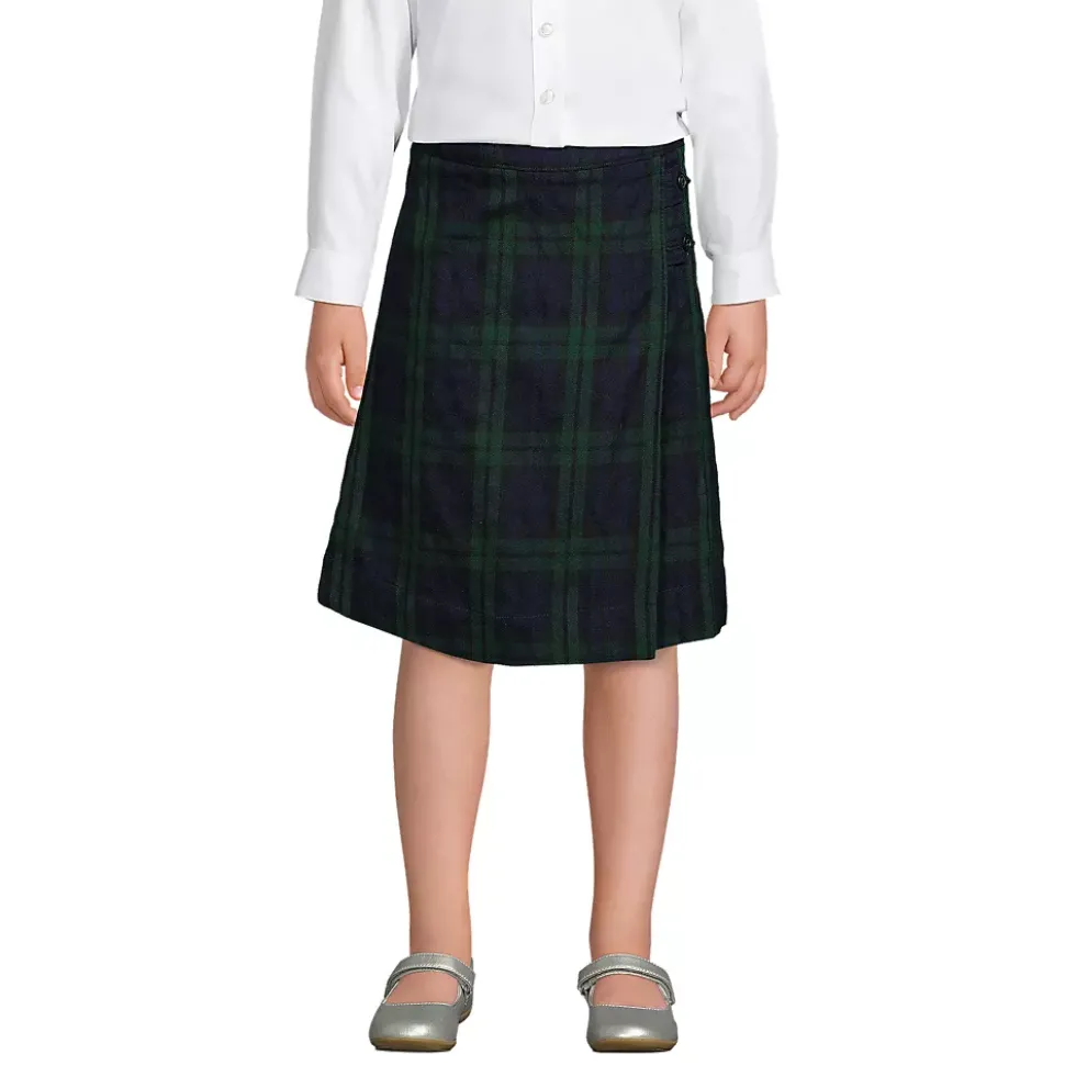 School Uniform Girls Plaid A-line Skirt Below the Knee