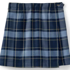 School Uniform Girls Plaid A Line Tab Skort Top of Knee
