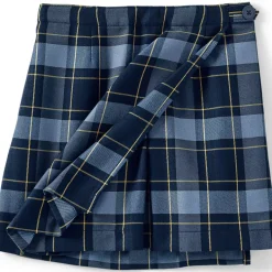 School Uniform Girls Plaid A Line Tab Skort Top of Knee