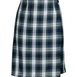 School Uniform Girls Plaid A Line Tab Skort Top of Knee