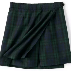 School Uniform Girls Plaid A Line Tab Skort Top of Knee