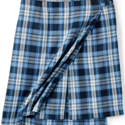 School Uniform Girls Plaid A Line Tab Skort Top of Knee