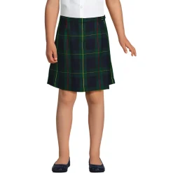 School Uniform Girls Plaid A Line Tab Skort Top of Knee