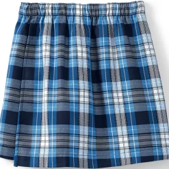 School Uniform Girls Plaid A Line Tab Skort Top of Knee