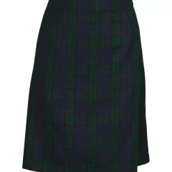 School Uniform Girls Plaid A Line Tab Skort Top of Knee