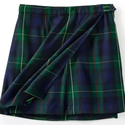 School Uniform Girls Plaid A Line Tab Skort Top of Knee