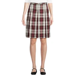 School Uniform Girls Plaid Box Pleat Skirt Top of the Knee