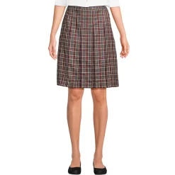 School Uniform Girls Plaid Box Pleat Skirt Top of the Knee