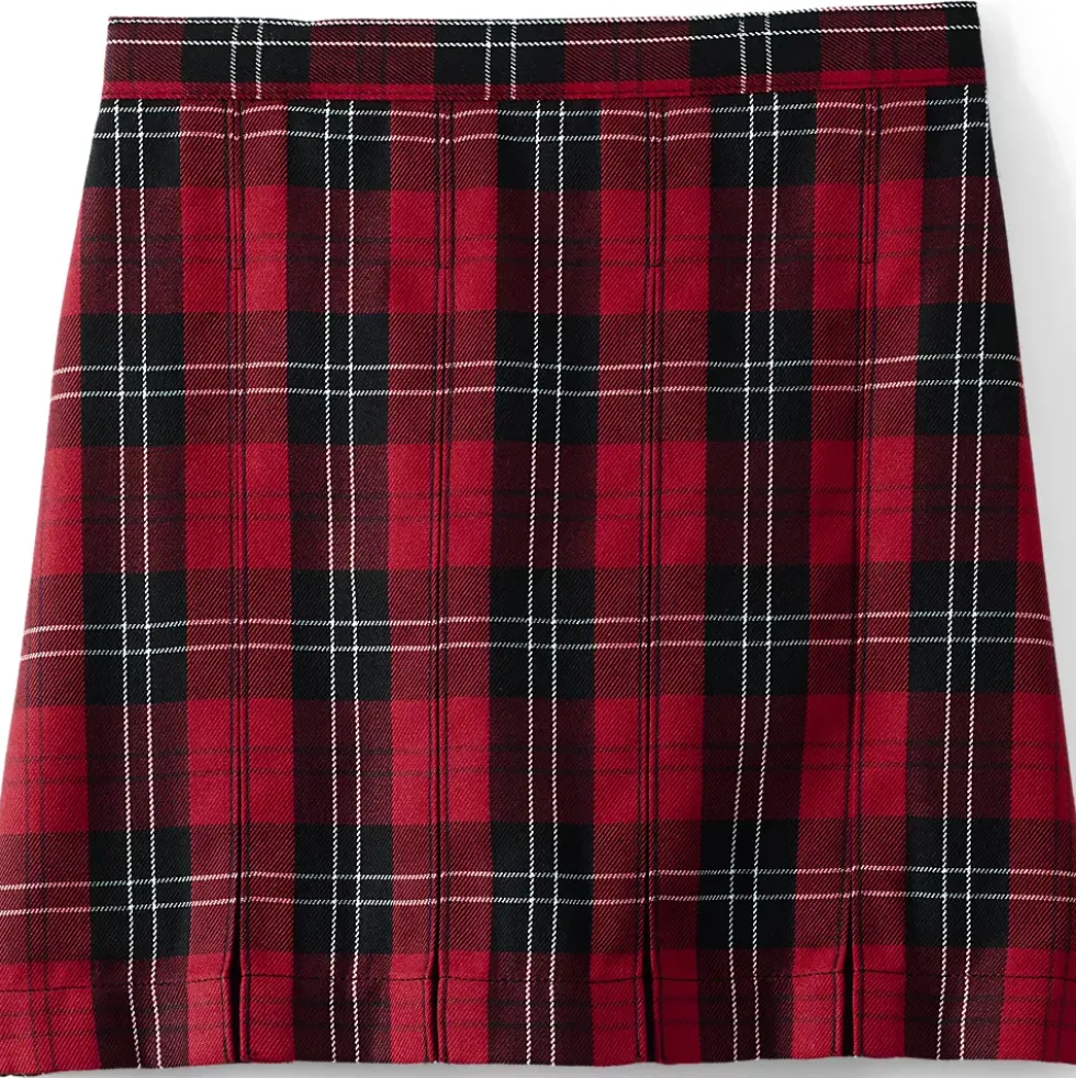 School Uniform Girls Plaid Box Pleat Skirt Top of the Knee