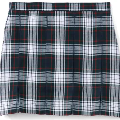 School Uniform Girls Plaid Box Pleat Skirt Top of the Knee