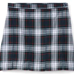 School Uniform Girls Plaid Box Pleat Skirt Top of the Knee