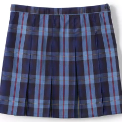 School Uniform Girls Plaid Box Pleat Skirt Top of the Knee