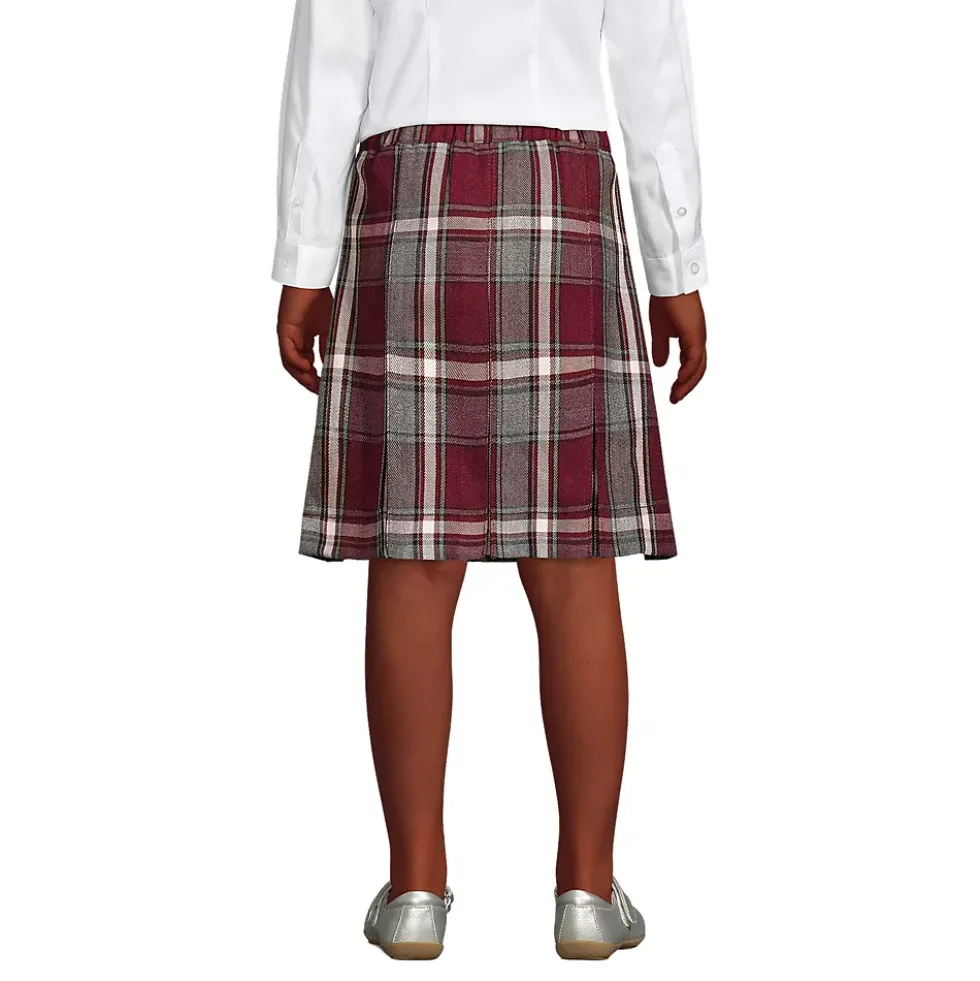 School Uniform Girls Plaid Box Pleat Skirt Top of the Knee