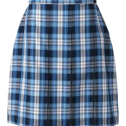 School Uniform Girls Plaid Box Pleat Skirt Top of the Knee