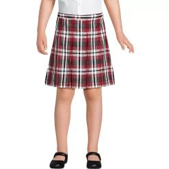 School Uniform Girls Plaid Box Pleat Skirt Top of the Knee