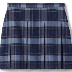 School Uniform Girls Plaid Box Pleat Skirt Top of the Knee