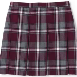 School Uniform Girls Plaid Box Pleat Skirt Top of the Knee