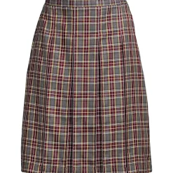 School Uniform Girls Plaid Box Pleat Skirt Top of the Knee