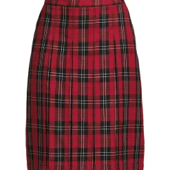 School Uniform Girls Plaid Box Pleat Skirt Top of the Knee