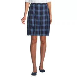 School Uniform Girls Plaid Box Pleat Skirt Top of the Knee