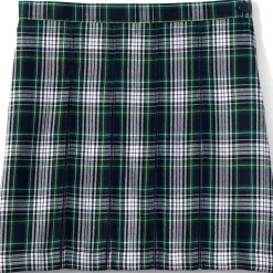 School Uniform Girls Plaid Box Pleat Skirt Top of the Knee