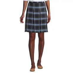 School Uniform Girls Plaid Box Pleat Skirt Top of the Knee