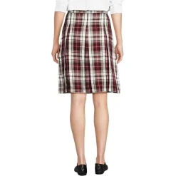 School Uniform Girls Plaid Box Pleat Skirt Top of the Knee