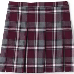 School Uniform Girls Plaid Box Pleat Skirt Top of the Knee