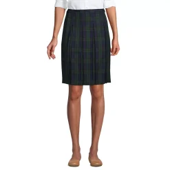 School Uniform Girls Plaid Box Pleat Skirt Top of the Knee