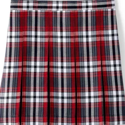 School Uniform Girls Plaid Box Pleat Skirt Top of the Knee