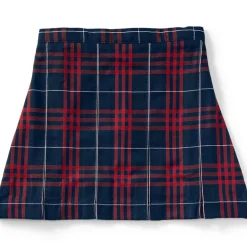 School Uniform Girls Plaid Box Pleat Skirt Top of the Knee