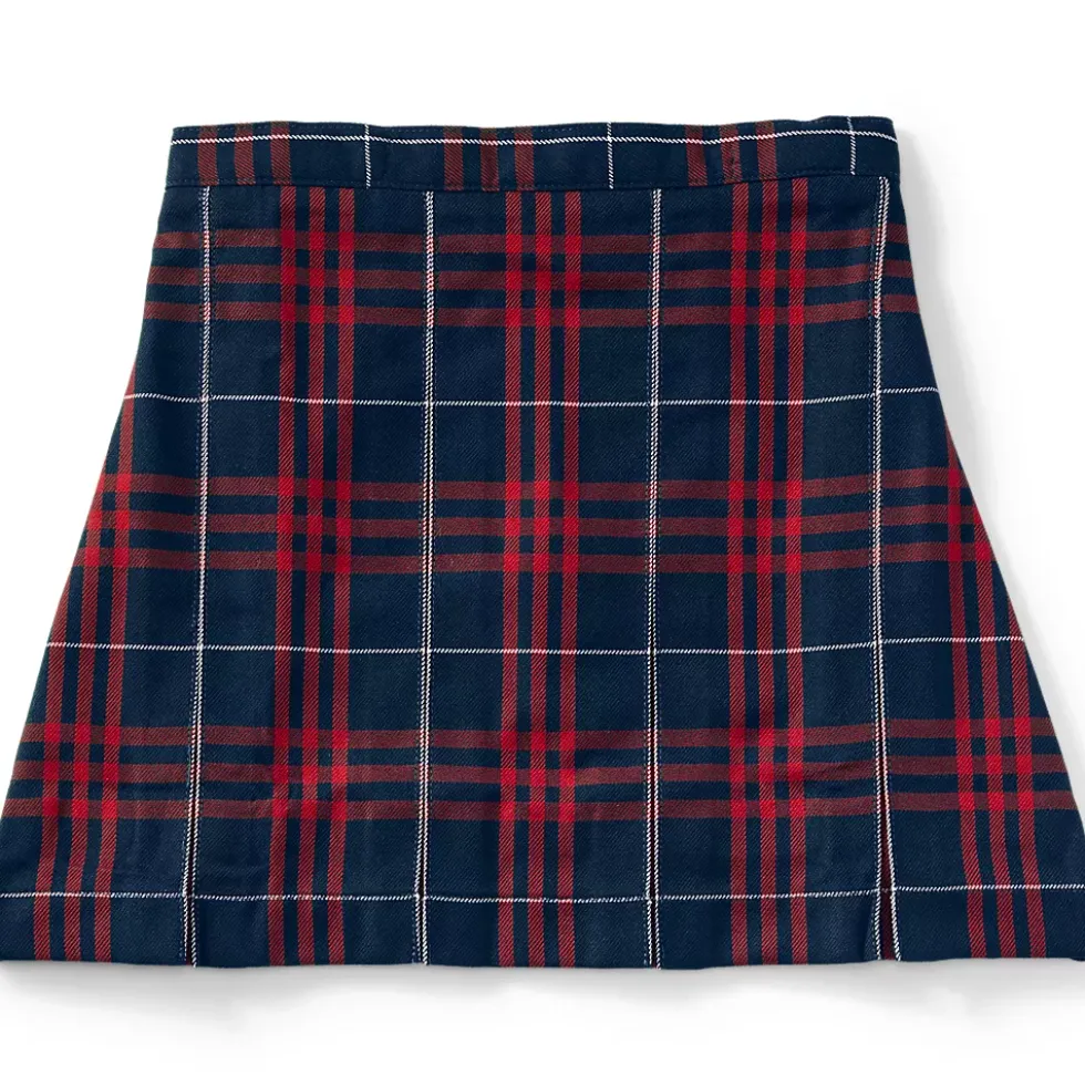 School Uniform Girls Plaid Box Pleat Skirt Top of the Knee