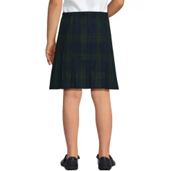 School Uniform Girls Plaid Box Pleat Skirt Top of the Knee
