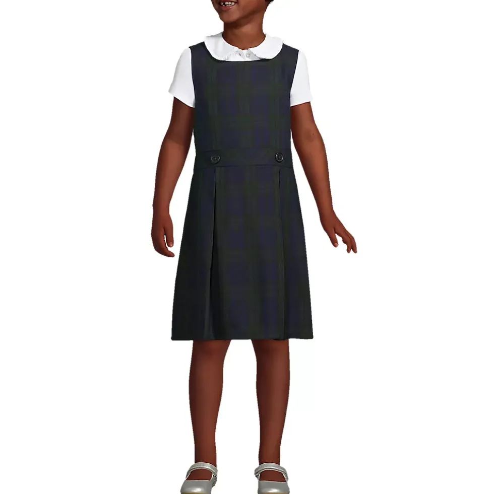 School Uniform Girls Plaid Jumper Top of Knee