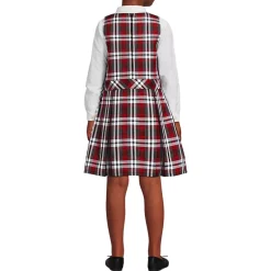 School Uniform Girls Plaid Jumper Top of Knee
