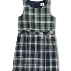 School Uniform Girls Plaid Jumper Top of Knee