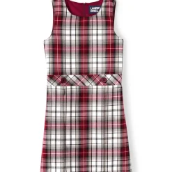 School Uniform Girls Plaid Jumper Top of Knee