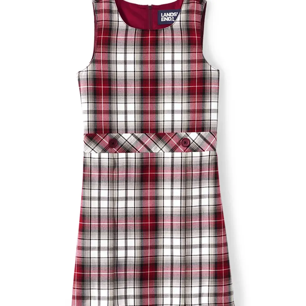 School Uniform Girls Plaid Jumper Top of Knee