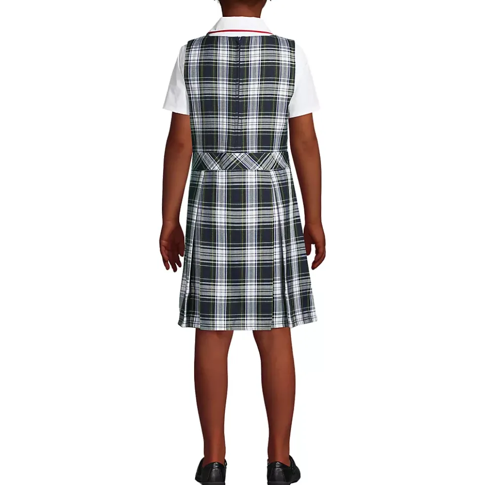 School Uniform Girls Plaid Jumper Top of Knee